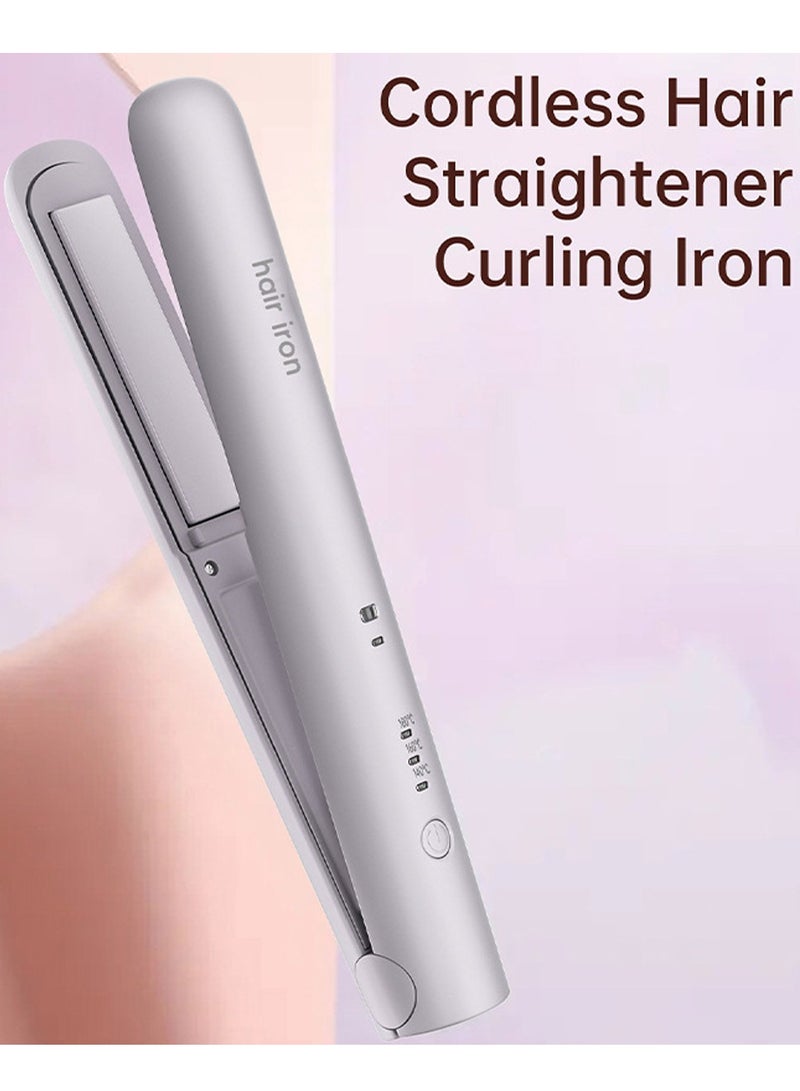 Mini wireless straightener rechargeable portable USB clip bangs curling straight dual-purpose dormitory magic straightener - Image 2